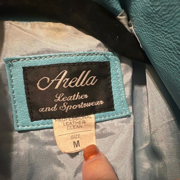 Vintage Blue Leather Fringe Bohemian Style Jacket Size Medium - Picture 4 of 9